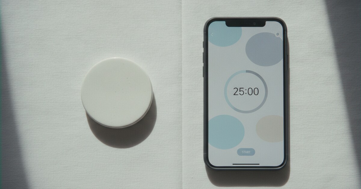 Brick NFC device and smartphone showing Opal app interface side by side