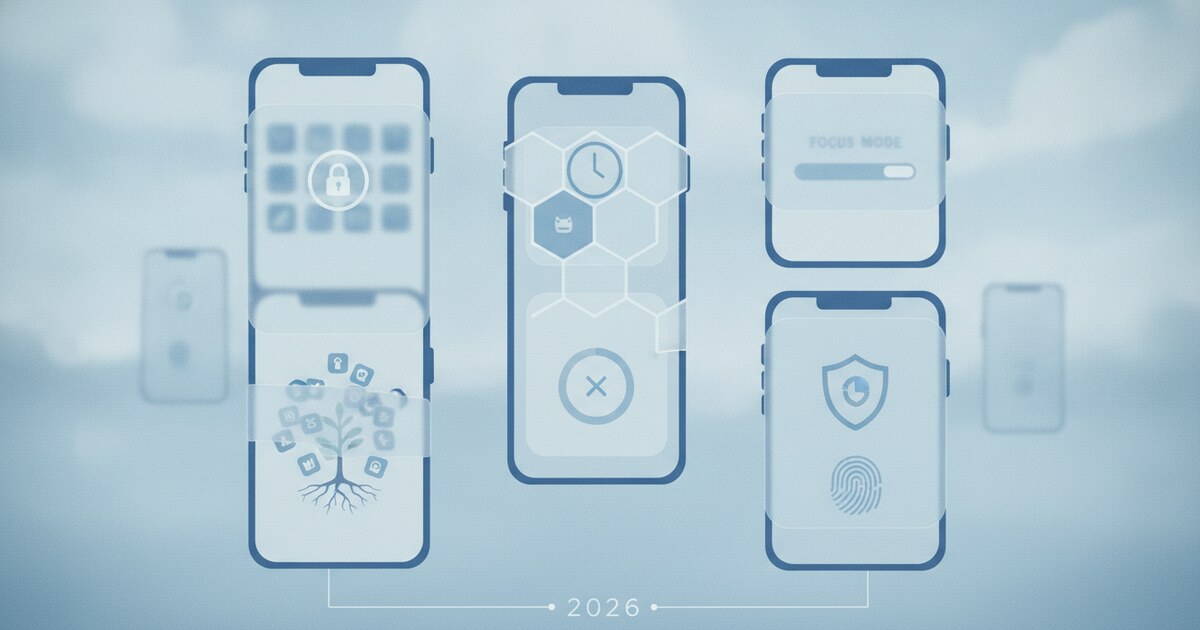 Six smartphone app blocker alternatives comparison on phone screens